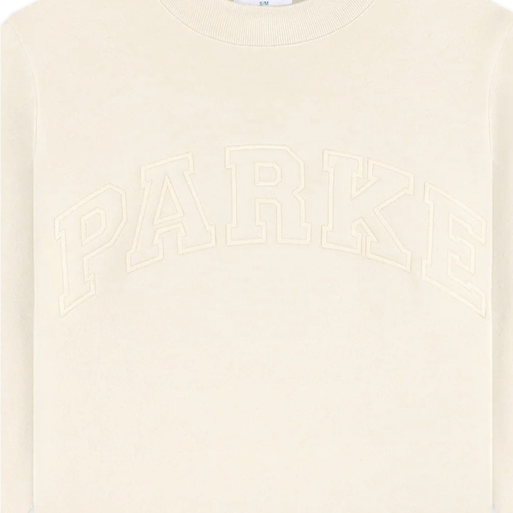Parke Monochrome Varsity 
Mockneck Sweatshirt Oat XXL - Picture 3 of 4